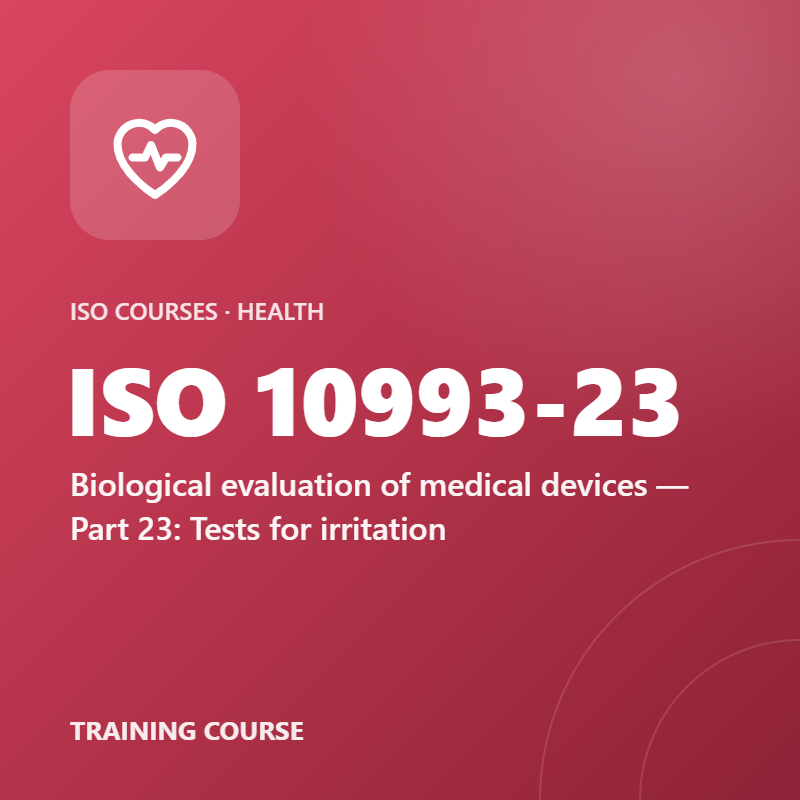 ISO 10993-23 – Biological evaluation of medical devices — Part 23: Tests for irritation