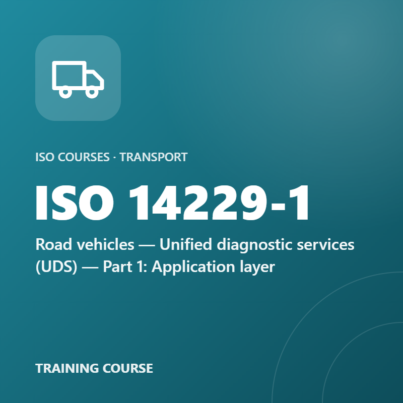 ISO 14229-1 – Road vehicles — Unified diagnostic services (UDS) — Part 1: Application layer
