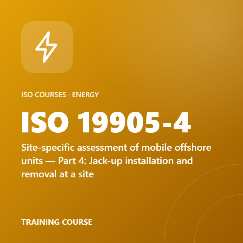 ISO 19905-4 – Site-specific assessment of mobile offshore units — Part 4: Jack-up installation and removal at a site