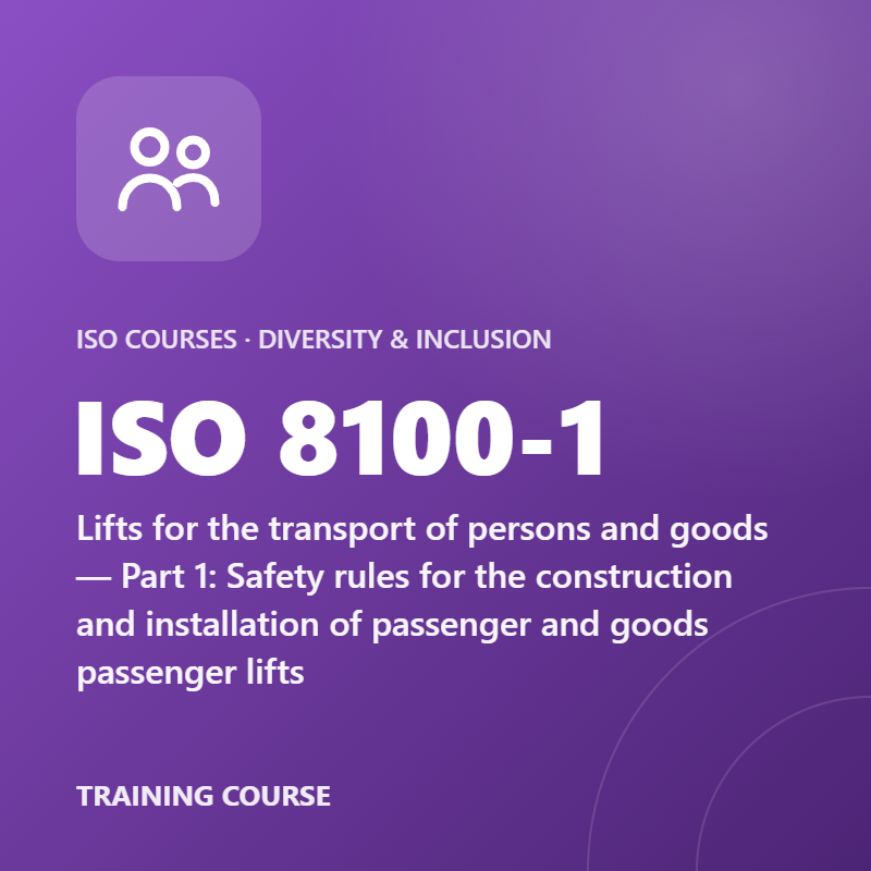 ISO 8100-1 – Lifts for the transport of persons and goods — Part 1: Safety rules for the construction and installation of passenger and goods passenger lifts