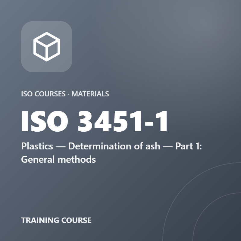 ISO 3451-1 – Plastics — Determination of ash — Part 1: General methods