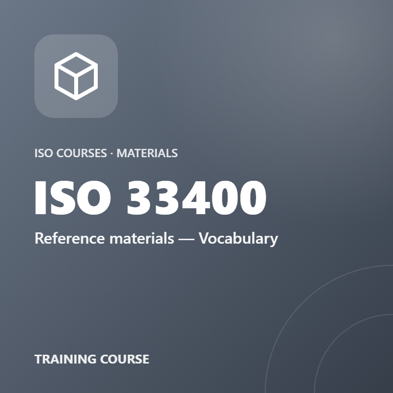 ISO 33400 – Reference materials — Vocabulary